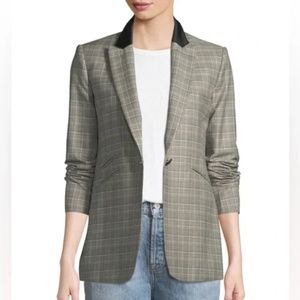 Rag & Bone Ridley Plaid Peaked Lapel Wool Blazer